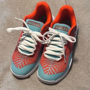 Women's Athletic Shoes in Teal and Orange
